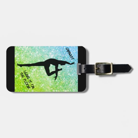 Gymnast Laat het op de vloer gepersonaliseerd groe Bagagelabel (Voorkant horizontaal)