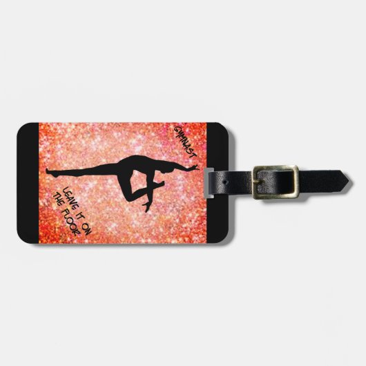 Gymnast laat het op het Bagagelabel van de Douane  (Voorkant horizontaal)