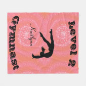 Gymnast Level Fleece Blanket met haar Niveau # & N (Voorkant (Horizontaal))