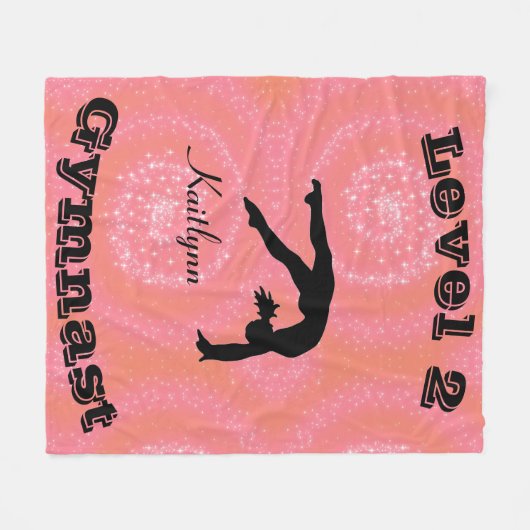 Gymnast Level Fleece Blanket met haar Niveau # & N (Voorkant (Horizontaal))