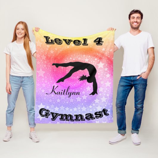 Gymnast Level Fleece Blanket met haar Niveau # & N (In situ)