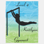 Gymnast Level Fleece Blanket met haar Niveau # & N (Voorkant)