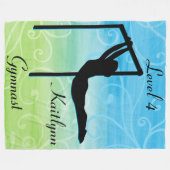 Gymnast Level Fleece Blanket met haar Niveau # & N (Voorkant (Horizontaal))