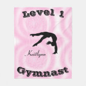 Gymnast Level Fleece Blanket met haar Niveau # & N (Voorkant)