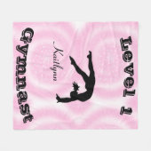 Gymnast Level Fleece Blanket met haar Niveau # & N (Voorkant (Horizontaal))