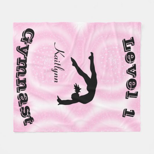 Gymnast Level Fleece Blanket met haar Niveau # & N (Voorkant (Horizontaal))