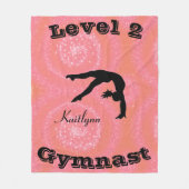 Gymnast Level Fleece Blanket met haar Niveau # & N Deken (Voorkant)