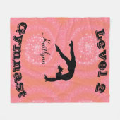 Gymnast Level Fleece Blanket met haar Niveau # & N Deken (Voorkant (Horizontaal))