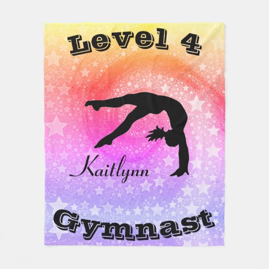 Gymnast Level Fleece Blanket met haar Niveau # & N Deken (Voorkant)