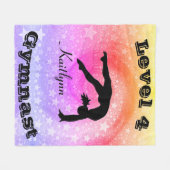 Gymnast Level Fleece Blanket met haar Niveau # & N Deken (Voorkant (Horizontaal))