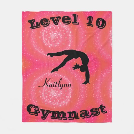 Gymnast Level Fleece Blanket met haar Niveau # & N Deken (Voorkant)