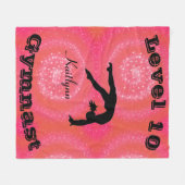Gymnast Level Fleece Blanket met haar Niveau # & N Deken (Voorkant (Horizontaal))