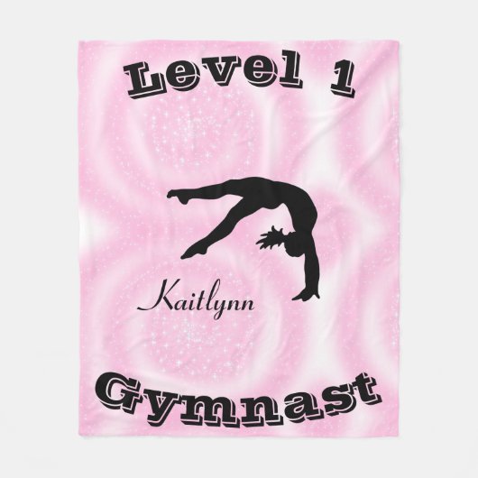 Gymnast Level Fleece Blanket met haar Niveau # & N Deken (Voorkant)