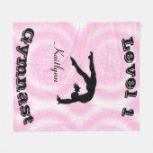 Gymnast Level Fleece Blanket met haar Niveau # & N Deken (Voorkant (Horizontaal))