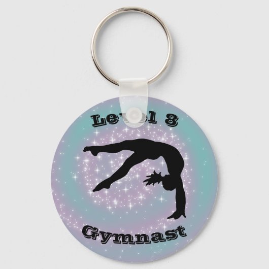 Gymnast Level (om het even welk Niveau #) Gymnasti Sleutelhanger (Voorkant)