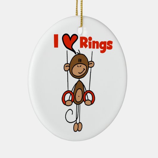 Gymnast Loves Rings Keramisch Ornament (Rechts)