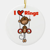 Gymnast Loves Rings Keramisch Ornament (Voorkant)