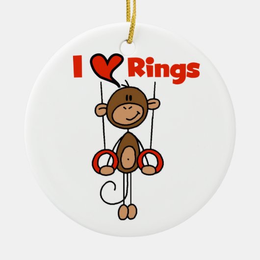 Gymnast Loves Rings Keramisch Ornament (Voorkant)