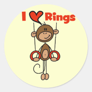 Gymnast Loves Rings Tshirts en Gifts Ronde Sticker