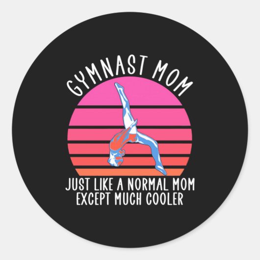 Gymnast Mam Ronde Sticker (Voorkant)