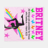 GYMNAST MEISJE DROMEN PERSONALISEREN FLEECE DEKEN (Voorkant (Horizontaal))