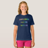 Gymnast Meisje Handstand Fun Rainbow T-shirt (Voorkant volledig)