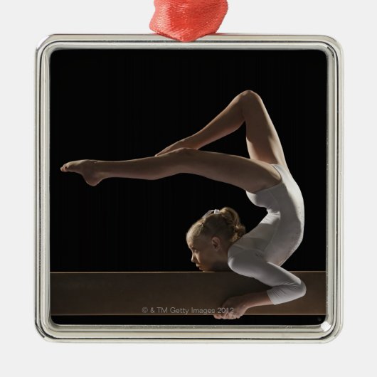 Gymnast met balansstraal metalen ornament (Voorkant)