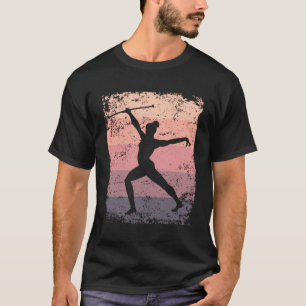 Gymnast Met Baton Meisjes Kinder Retro Ritmische G T-shirt