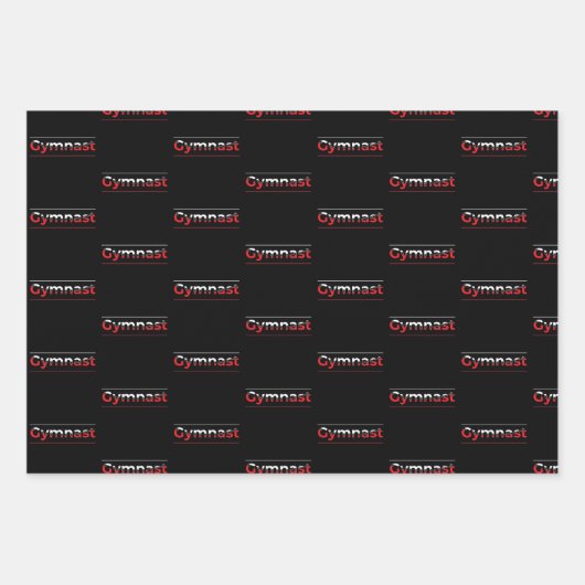 Gymnast - minimalistisch modern gymnastiek woord inpakpapier vel (Voorkant)