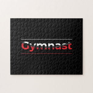 Gymnast - minimalistisch modern gymnastiek woord legpuzzel