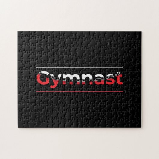 Gymnast - minimalistisch modern gymnastiek woord legpuzzel (Horizontaal)