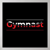 Gymnast - minimalistisch modern gymnastiek woord poster (Voorkant)