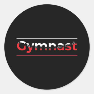 Gymnast - minimalistisch modern gymnastiek woord ronde sticker