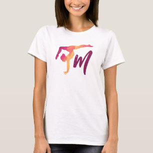 Gymnast monogram Initiaal T-shirt