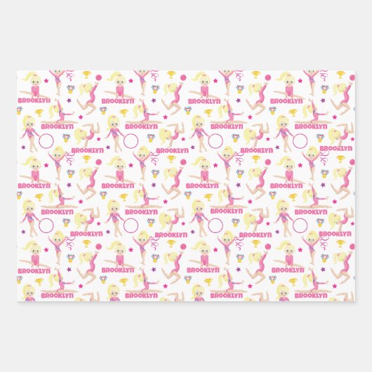 Gymnast Multicultureel Gepersonaliseerd Inpakpapier Vel (Voorkant 3)