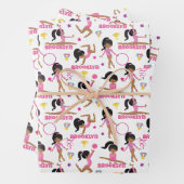 Gymnast Multicultureel Gepersonaliseerd Inpakpapier Vel (In situ)