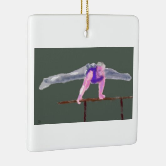 Gymnast op Bar Art Keramisch Ornament (Rechts)