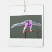 Gymnast op Bar Art Keramisch Ornament (Links)
