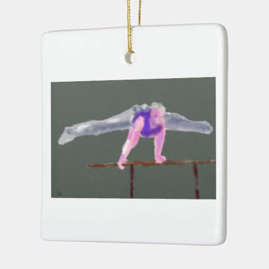 Gymnast op Bar Art Keramisch Ornament (Links)