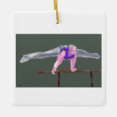 Gymnast op Bar Art Keramisch Ornament (Voorkant)
