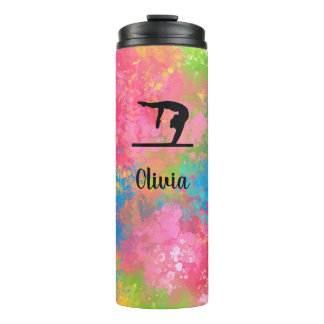 Gymnast op Beam Paint Splash Thermosbeker