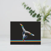 Gymnast op een regenboogstraal briefkaart (Staand voorkant)