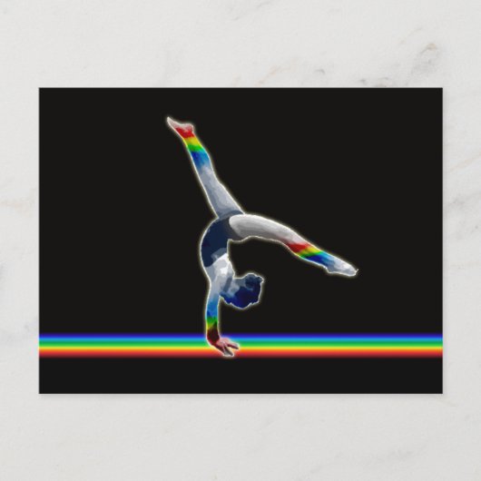 Gymnast op een regenboogstraal briefkaart (Voorkant)
