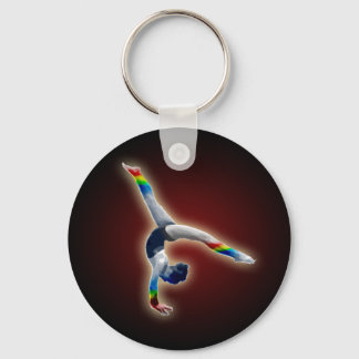 Gymnast op een regenboogstraal sleutelhanger