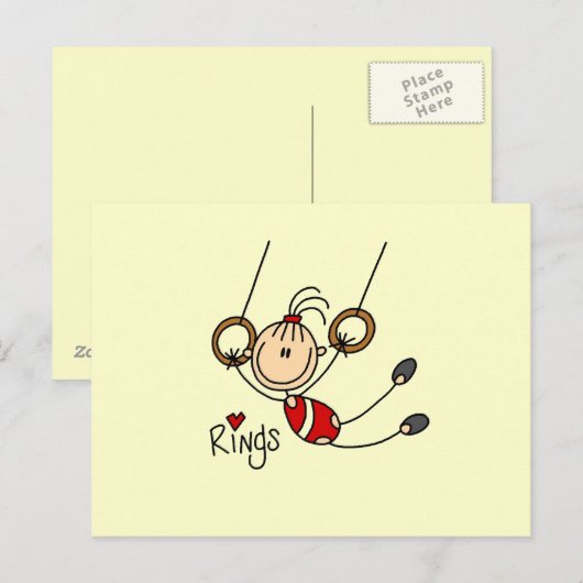 Gymnast op Ringen Briefkaart (Voorkant / Achterkant)