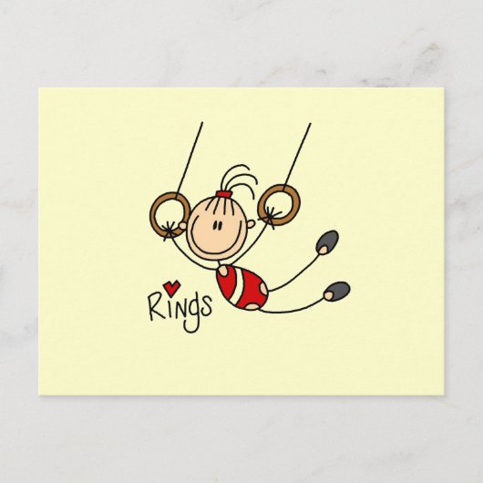 Gymnast op Ringen Briefkaart (Voorkant)