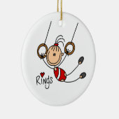 Gymnast op Ringen Keramisch Ornament (Rechts)