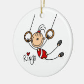 Gymnast op Ringen Keramisch Ornament (Links)