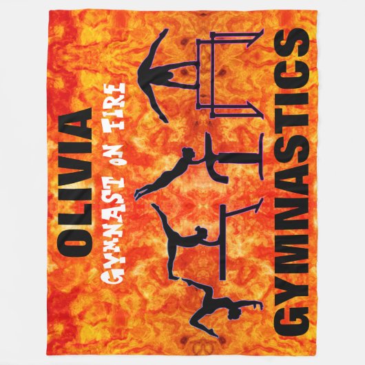 Gymnast op vuur - Meisjes Gymnastics Fleece Blanke (Voorkant)