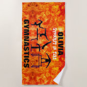 Gymnast op vuur - Meisjes Gymnastiek Strandlaken (Voorkant)